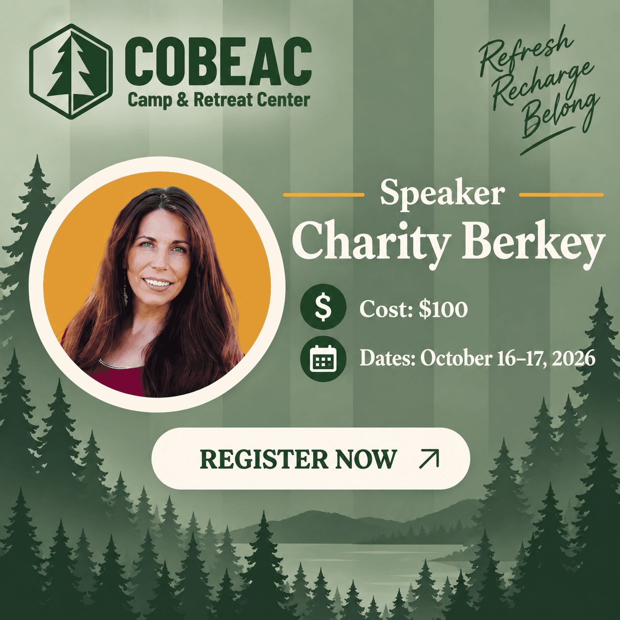 COBEAC retreat event featuring speaker Charity Berkey